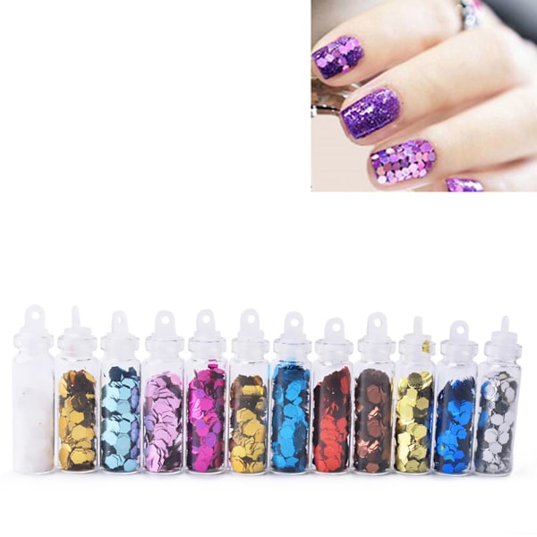 Nagelkonst Dekorationer Glitter Pailletter Sekvenser Nagelkonst Dekal Manikyr Verktyg D Typ