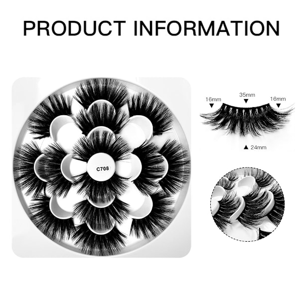 1 ask 8D imitation mink hår falska ögonfransar simulering naturlig tjock skönhetstillbehör