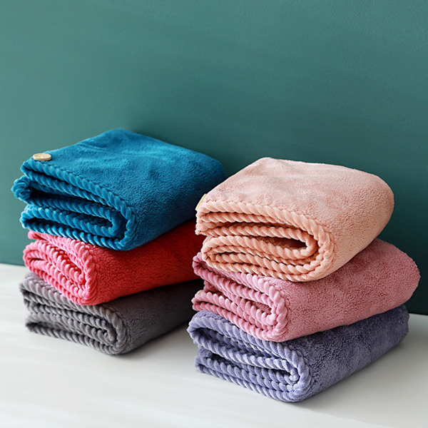 Mikrofiber Hårhandduk, Perfekt för Lockigt, Långt & Tjockt Hår, Absorberande, Snabbtorkande Band