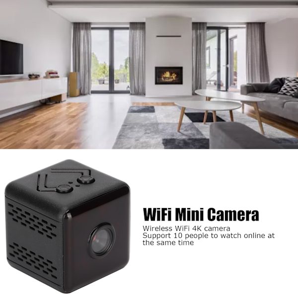 Mini Kamera WiFi 4K HD Rörelsedetektering Loopinspelning Nattseende Mikro Videokamera för Hem Säkerhet Utomhus