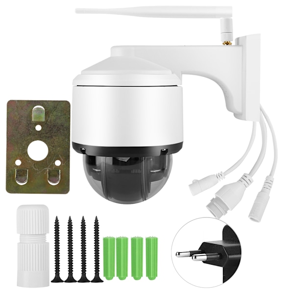 W38C 2MP 1080P PTZ IP-kupolkamera för utomhusbruk IP66 IR för ONVIF 110-240V (EU-kontakt)