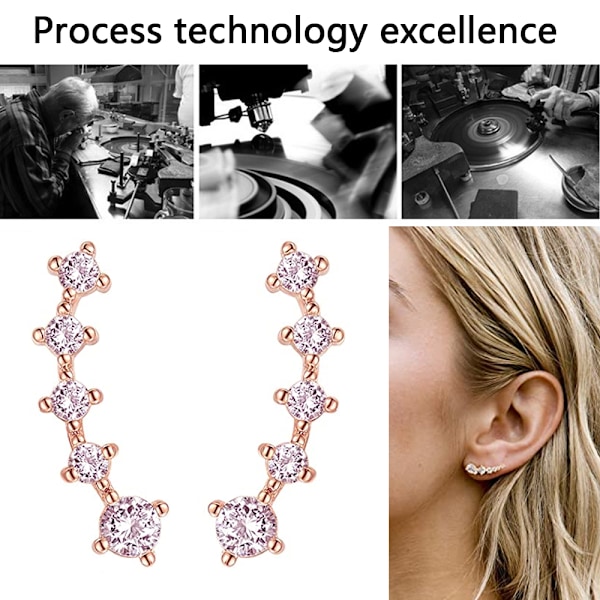 1 par örhängen med 14K förgylld sterling silver post crawler örhänge klättrare örhängen