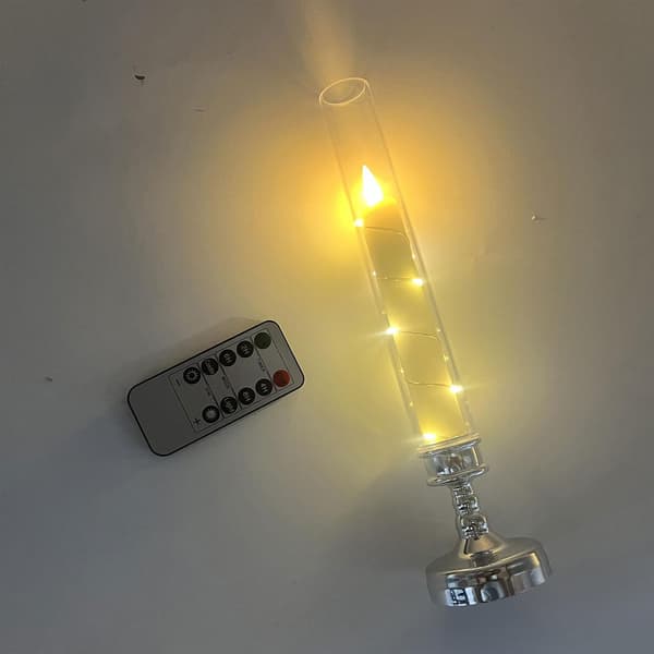 Fjärrstyrda LED-ljus – Flamfria för bröllop och romantisk festinredning, silver Silver With remote control