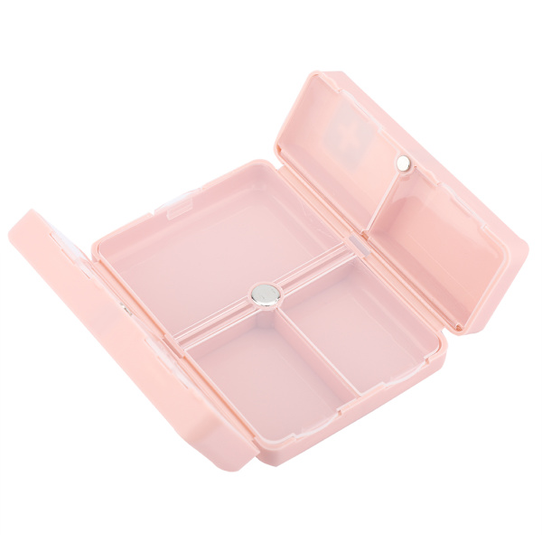 Bärbar medicinväska hopfällbar magnetisk pillerlåda organizer
