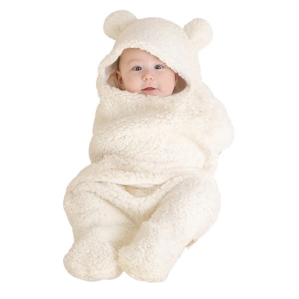 Sød Bjørn Økologisk Nyfødt Swaddle Wrap - Kønsneutral Blød Plys Modtagelses Tæppe