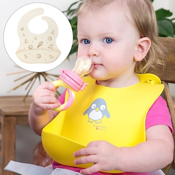 Baby-smekke i vanntett silikon, for barn som spiser