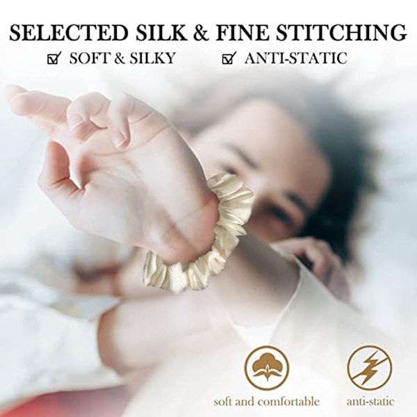 16 stk Satin Hårbånd for Søvn Natt Scrunchie, Hårtilbehør Hårtau Hodeplagg for Kvinner