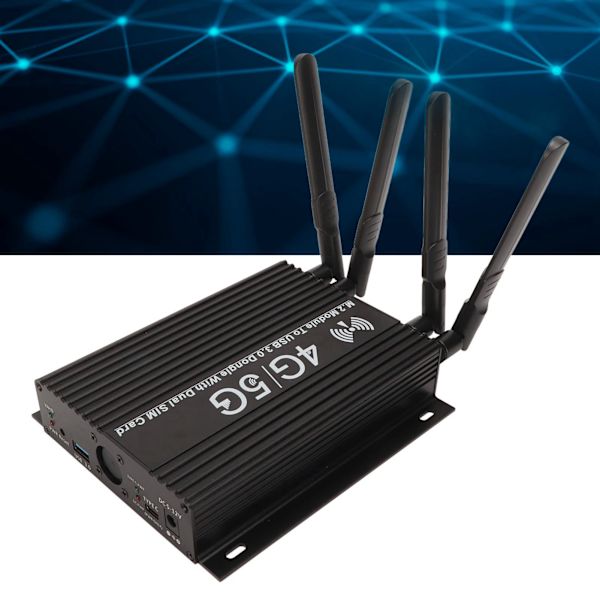 NGFF M.2 4G 5G Modul till USB3.0 Adapter med Kylfläkt Dubbla SIM-kortsplatser Högförstärkningsantenn Extra strömförsörjning