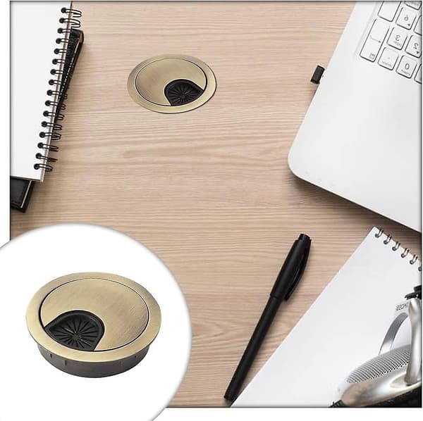 Metal Cable Grommet for Computer, Cable Hole Cover for Desks and Workbenches (4 pcs, Cyan)[TT]