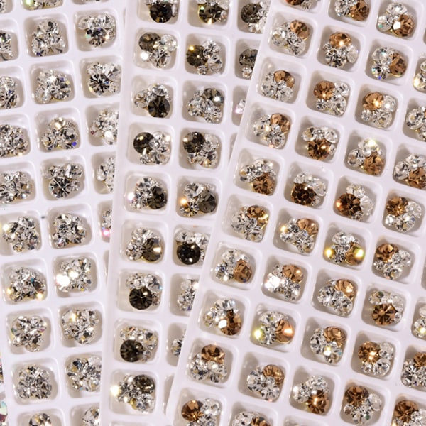 16 kpl Suosittuja Litteitä Takana Olevien Kristallien 8*8MM Lasikristalli Strassit