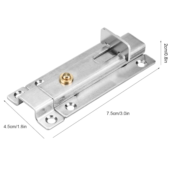2 kpl Ruostumattomasta Teräksestä Valmistettua Oven Lukkoa Turvaovi Automaattinen Painike Lukko Tarvikkeet <br>3 tuumaa