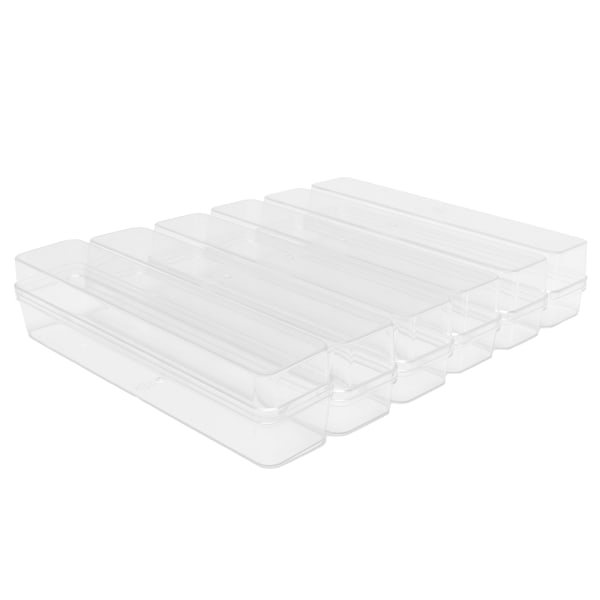 6 set genomskinlig plastask med lock rektangelkaka presentförpackningar för