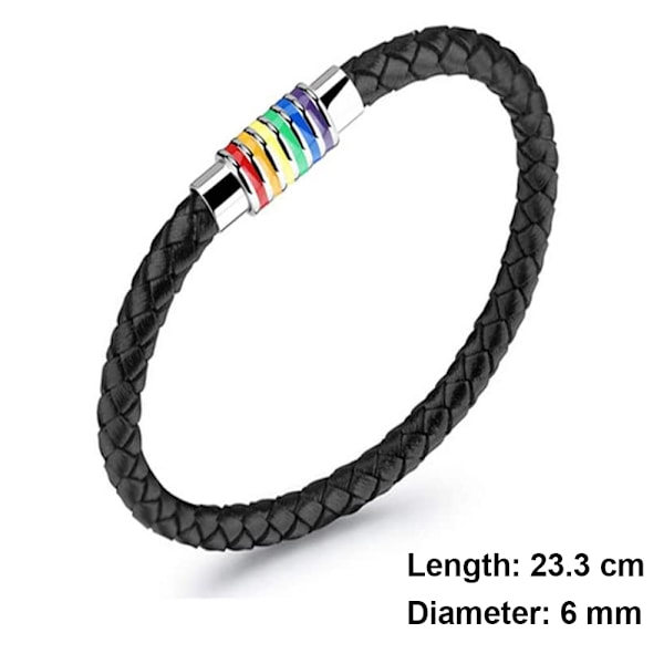 2 st Läderarmband för Män, Ko-Läderarmband med Justerbar Spänne