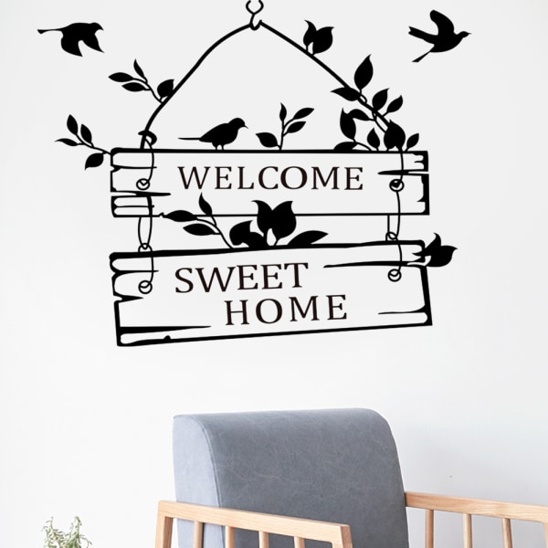 English Letter Welcome Pattern Adhesive Waterproof Moveable Wall