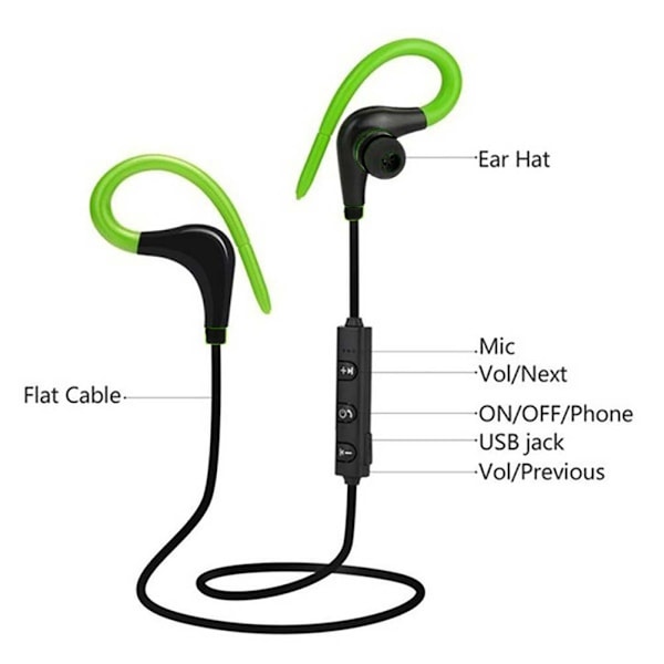 Langattomat Bluetooth-urheilukuulokkeet Stereo-nappikuulokkeet niskapannalla ja mikrofonilla