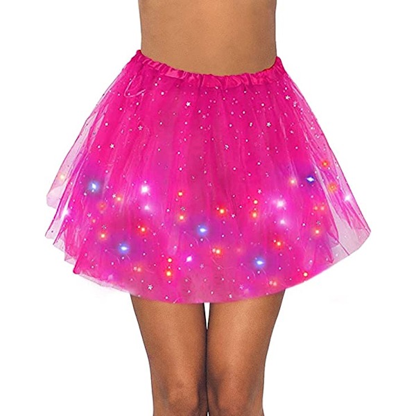 Piges LED-Skørter Ballet Danseskørt Lysende Skørter Glitrende Festkostume