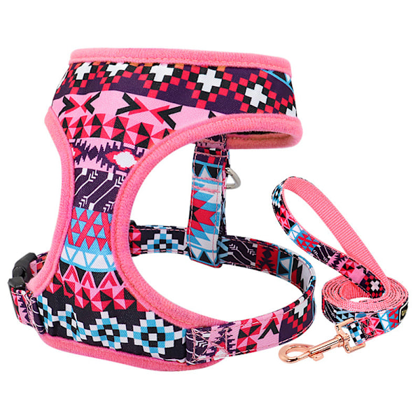 Pet Patterns Blød & Behagelig Vellavet Dyb Blomster No Pull Mesh Hvalpe Hund Sele Vest, Justerbare Sele til Hunde & Katte