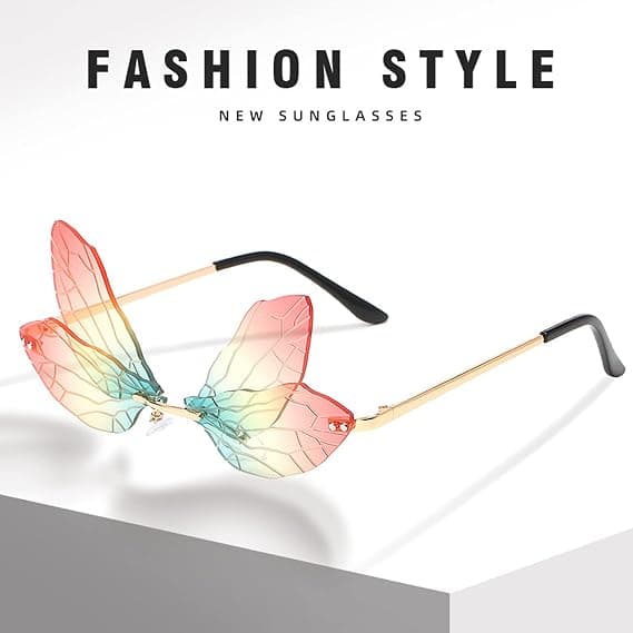 1 st Mode Bågfri Dragonfly Oregelbundna Linser Bågfri Shades Par[TT]