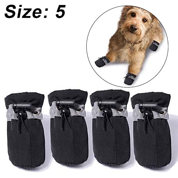Hundesko til varmt fortov - Potebeskyttelse, Anti-Slip Sål Sommer Katte- og Hunde-Støvler med Reflekterende Remme 4 stk.