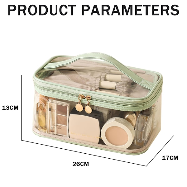 Klar Kosmetikpose Makeup Taske, Vandafvisende Rejsetoilettaske, Klar PVC med Lynlås Håndtag Bærbar Rejsebagagepose