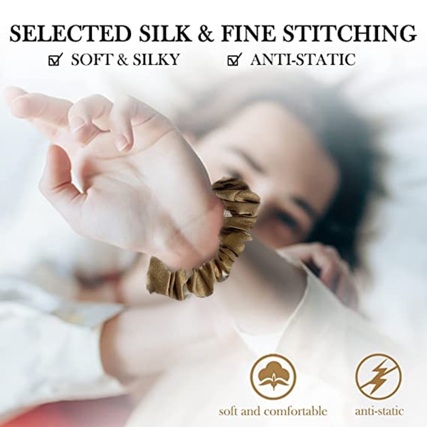 16 stk Satin Hårbånd for Søvn Natt Scrunchie, Hårtilbehør Hårtau Hodeplagg for Kvinner