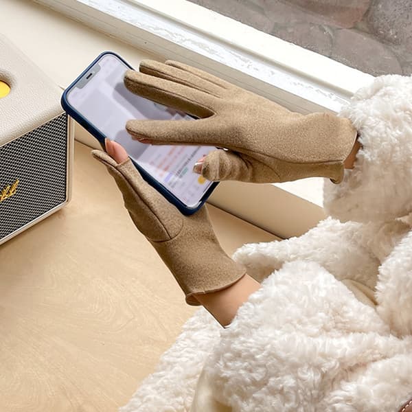 Termiska handskar med pekskärm och varmt mjukt foder