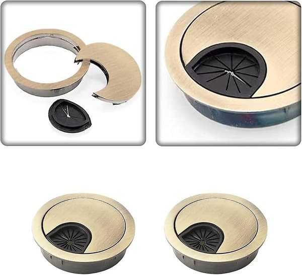 Metal Cable Grommet for Computer, Cable Hole Cover for Desks and Workbenches (4 pcs, Cyan)[TT]