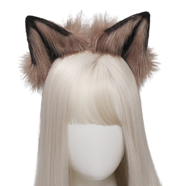 Fox Cat Lange Pelsører Hår Hodeplagg Ulv Dyr Halloween Kostyme Fest Dekorasjon