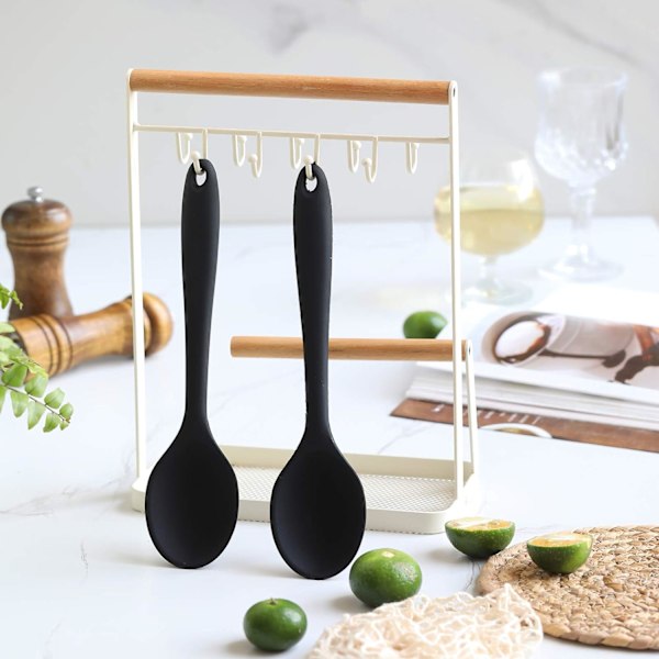 Silikon nonstick blandningsskedar set 2 - delar, hög värmebeständig till 480°F, hygieniskt köksredskap i ett stycke, för set för omrörning