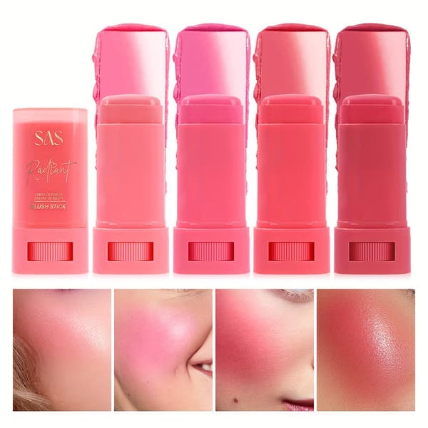 Multifunksjonell rouge-stift, øyenskygge, rouge, leppestift, vanntett, langvarig SAC072