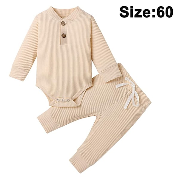 Nyfødt Baby Pige Dreng Efterårs Tøj Outfits Langærmet Strikket Bomuld Romper & Bukser Spædbarn Vinter Sæt