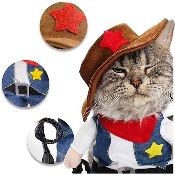 Cowboy-koiranpuku hatulla - Koiranpukuja kissoille ja pienille koirille