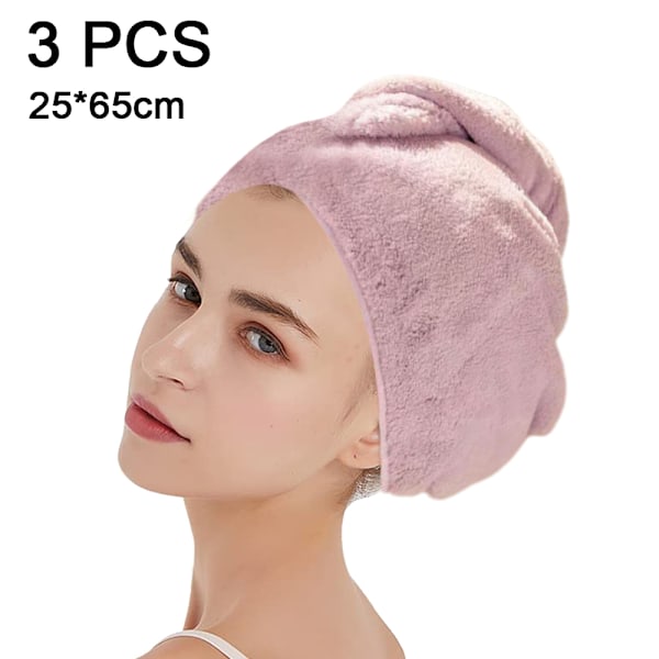 3-pack Snabb Torkande Hårhandduk för Kvinnor - Absorberande Hårwrap Turban Snabbtorkande Mikrofiber Hårhandduk