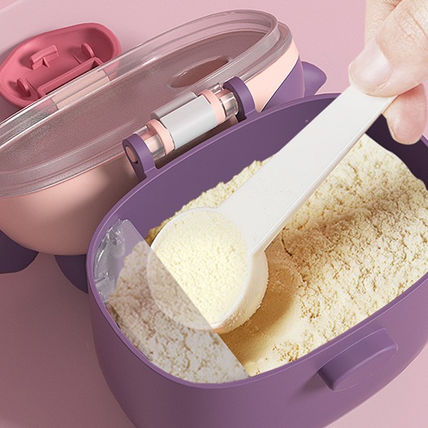 Baby Formula Dispenser med Skopa och Nivellering Bärbar Förvaring för Formelbehållare för Frukt, Snacks och Nötter