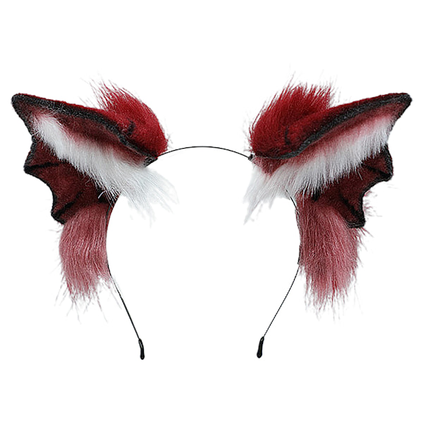 Plush Fluffy Devil Bat Ørehodeband Dyre Halloween Jul Kostyme Tilbehør