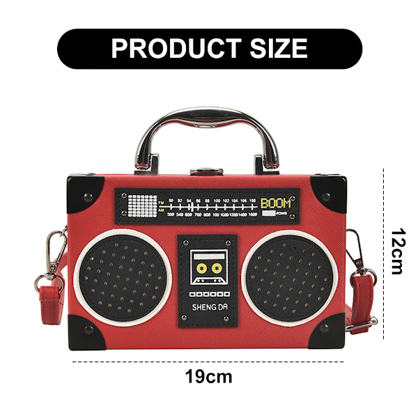 Retro radio-inspirerad väska, elegant PU-kvällväska, exklusivt för kvinnor