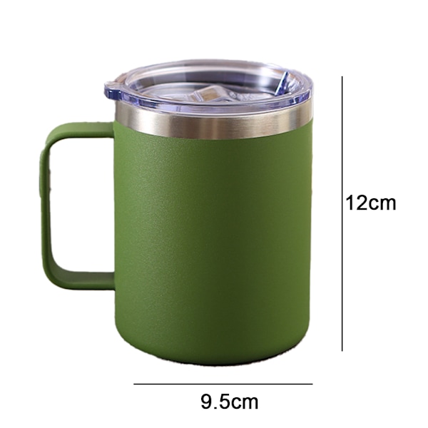 Vakuumisoleret Tumbler med Låg Rustfrit Stål Kaffe Kopsæt med Håndtag