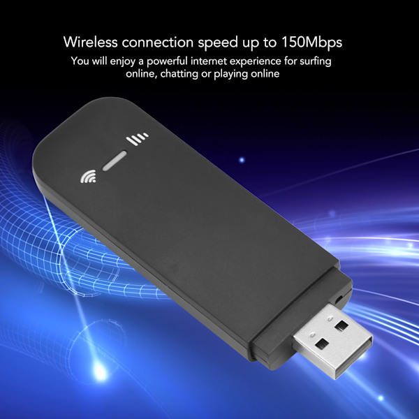 Mobil WiFi Hotspot 4G LTE 150Mbps USB Bärbar WiFi Router med SIM-kortplats för utomhusresor Svart