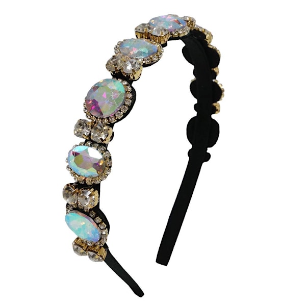 Krystallbesatt pannebånd med steiner for kvinner, glitrende farge, utsmykket med perler, boho-pannebånd, motetilbehør for jenter