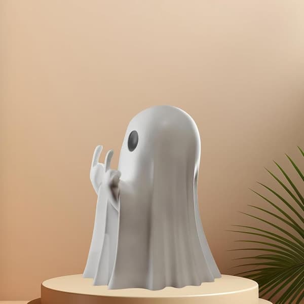 (AZC) Halloween Creative Resin Middle Finger Ghosts, Ghost Festival Decorations, Pranks, Provocation, Garden Decorations, Crafts Bat Ghost Bat Bat ghost 8CM