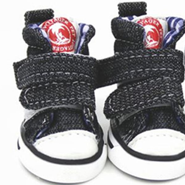Hundskor Sneakers Husdjur Velcro Canvas Skor Chihuahua Valp Halkskydd Stövlar Sport Anti-Slip Tasskydd