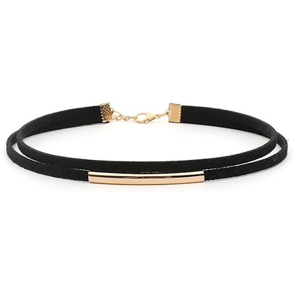 Justerbar choker-halskjede i svart, for kvinner og jenter
