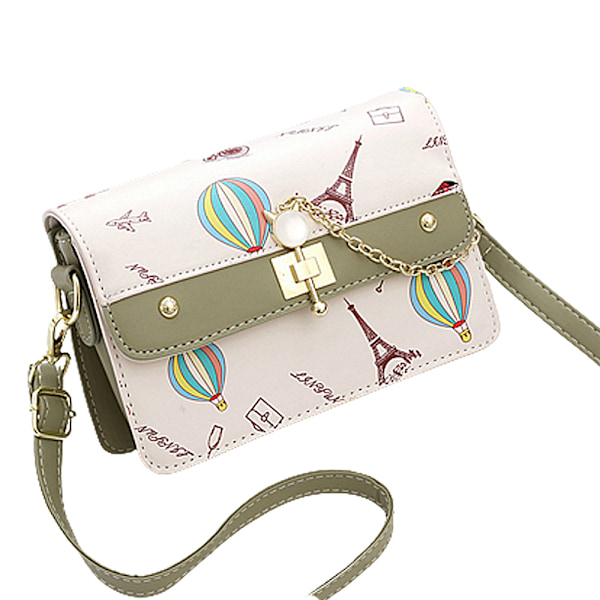 Kvinders Skuldertaske  Crossbody Pung  Gitter Læder Kæde Taske