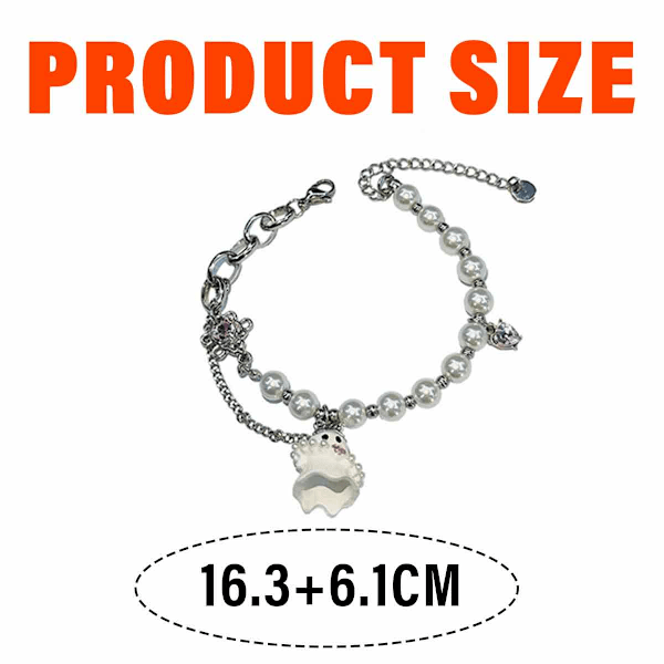 4 stk. sorte og hvide små spøgelses-perle armbånd Sød Cool Spice håndsmykker