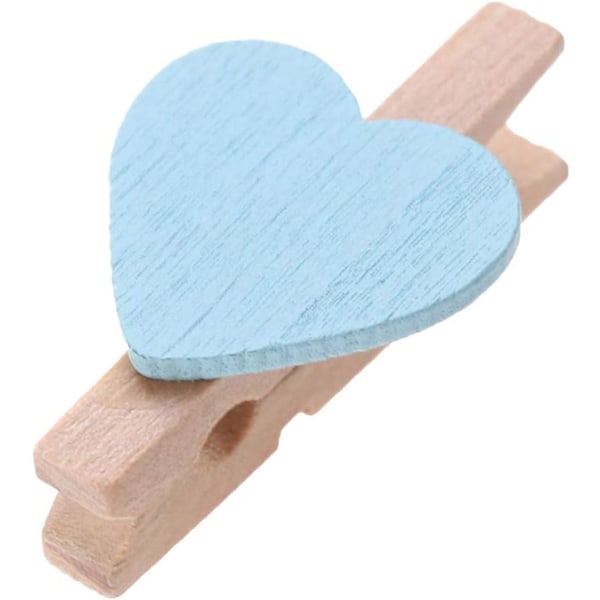 50 stk Mini Tre Klyper Klesklyper Håndverk Klyper med Hjerter for Bryllup Fest Valentinsdag Dekorasjon