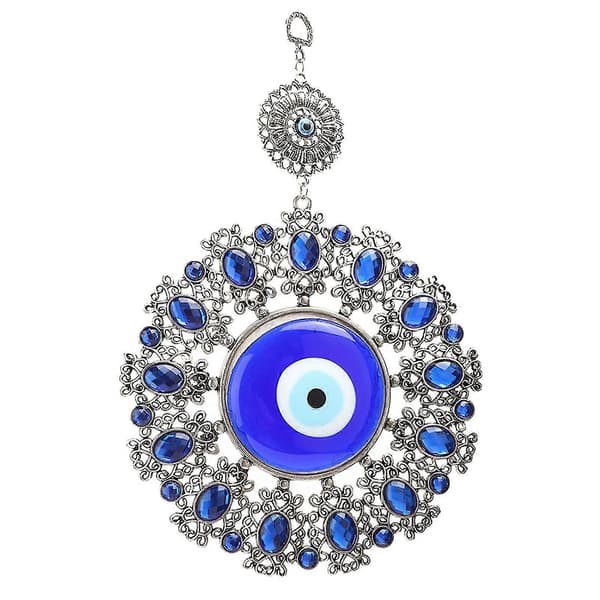 Tyrkisk Blåt Glas Ondt Øje Væghængt Amulet 21x17.5cm