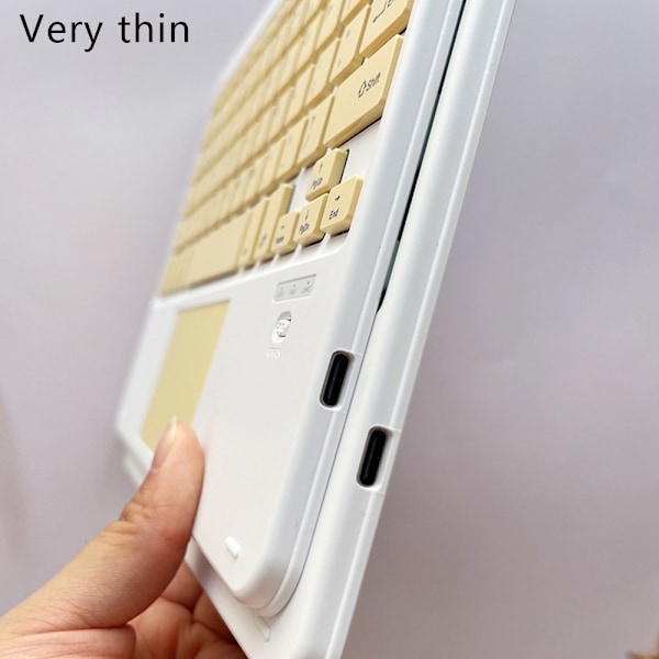 Ultraohutka ohjainlevyllä varustettu langaton Bluetooth-näppäimistö - Yleismaailmallinen latautuva näppäimistö iPadille, iOS:lle, Androidille ja Windows-laitteille