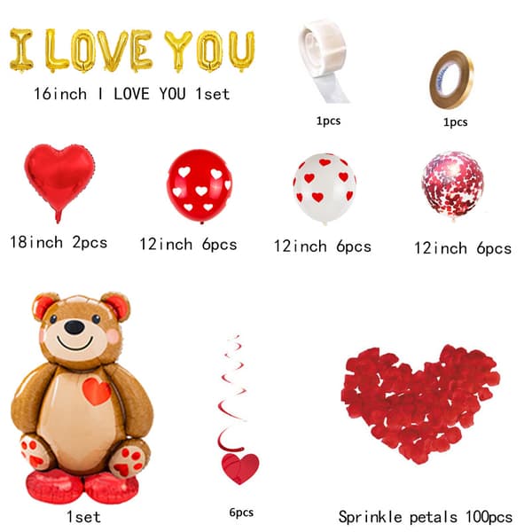 Valentinsdag ballon sæt 12 tommer kærlighedsballon print bryllup[TT]