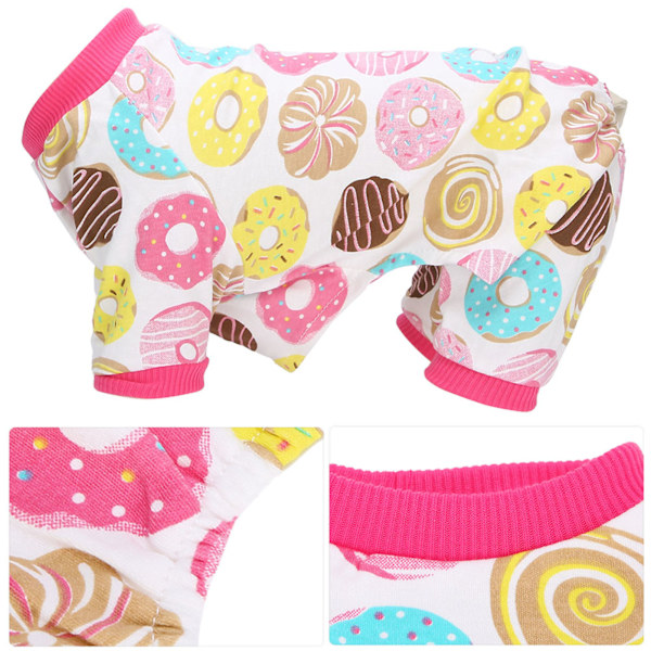 4-pack Hund Jumpsuit Mjukt Kläder Vår Sommar Bomull Hundar Bodysuits Långärmad Skjorta M
