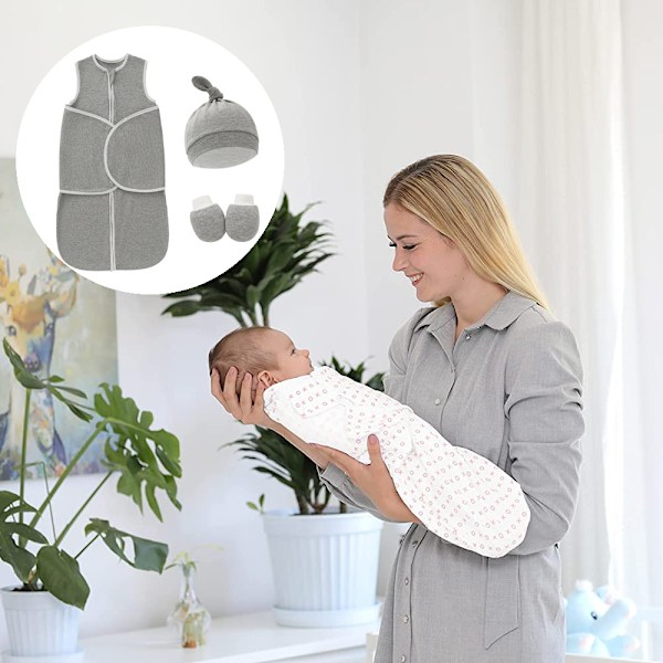 Baby Silkeorm Sovepose - Sovepose for babyer, brukes til å swaddling babyer, med hatter og hansker.